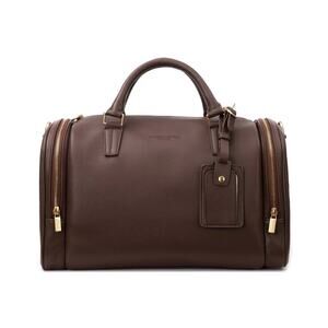 Brandon Blackwood  Medium Duffle Bag in Brown Grain Leather with Brass H…